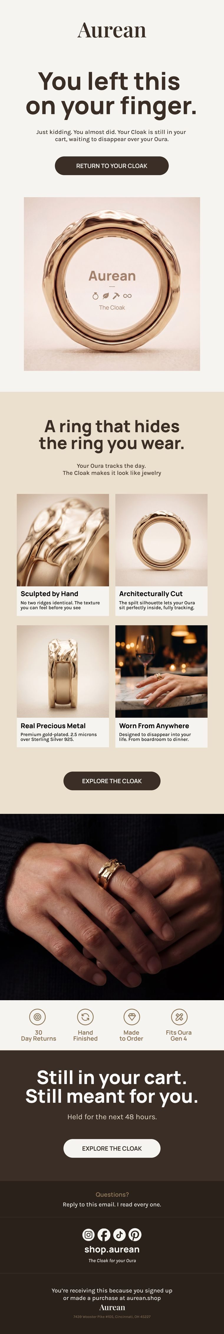 Aurean campaign email